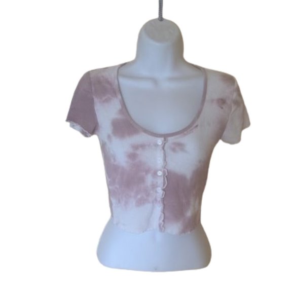 Purple White Cropped Top - Picture 1 of 4